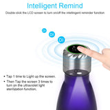 1 x RAW Customer Returns Flintronic Stainless Steel Drinking Bottle, 500ML Vacuum Water Bottle with Magnetic USB Charging LCD Display UV Sterilization, BPA-Free Intelligent Thermos Bottle with Reminder Mode for Office, Travel - RRP €24.65