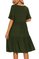 1 x RAW Customer Returns Smallshow Women s Nursing Dress Short Sleeve Ruffle Maternity Dress Maternity Wear,Army Green,XL - RRP €30.24