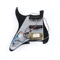 1 x RAW Customer Returns Musiclily 11-Hole HSS Prewired Strat Pickguard Loaded Pickguard with Single Coil Humbucker Pickup Set for Fender USA Mexican Stratocaster Squier Electric Guitar, 3 Ply Black - RRP €28.32