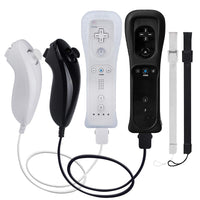 1 x RAW Customer Returns TechKen Wii Controller Remote with Nunchuck Wii Controller with Nunchuck Wii Remote Control Wii Connection Replacement Controller for Wii Controller without Motion Plus Black White  - RRP €40.33