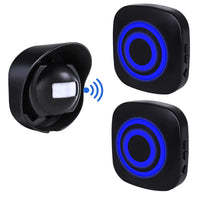 1 x RAW Customer Returns Passage alarm, HommyFine shop bell wireless alarm system with motion detector access detector motion bell with 38 ring tones driveway alarm set with blue LED display - RRP €30.24