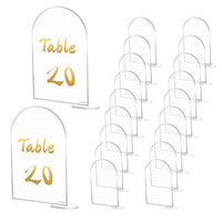 1 x RAW Customer Returns DBREAKS Arch Acrylic Sign, 20 Pieces Transparent Wedding Table Numbers, Acrylic Seating Cards with Holder, Reception Acrylic Plates Place Cards for Wedding, Party, Dinner, Birthday, Coffee Menu Signs - RRP €20.64