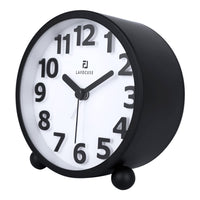 1 x RAW Customer Returns Lafocuse Analogue Alarm Clock Without Ticking, Metal Black 3D Numbers Large, Silent Bedside Table Clock with Night Light and Snooze Function, Alarm Clock Bedroom Office Travel 10.5cm - RRP €16.72