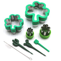 52 x Brand New Keepaty Shamrock Cookie Cutters Set, 8-piece St. Patrick s Day four-leaf cookie cutter stamp shape - RRP €576.68