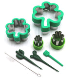 1 x RAW Customer Returns Keepaty Shamrock Cookie Cutters Set, 8-piece St. Patrick s Day four-leaf cookie cutter stamp shape - RRP €11.09