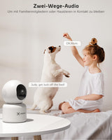 1 x RAW Customer Returns COCOCAM 5MP Indoor Security Camera, 2.4 5GHz WiFi Surveillance Camera for Baby Animal, 355 P 95 T, AI Motion Detection, Automatic Tracking, 2-Way Audio, Cloud TF, Compatible with Alexa - RRP €36.19