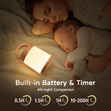 1 x RAW Customer Returns One Fire Bedside Lamp Touch Dimmable, 10 Colors 8 Brightness Night Light Children, Rechargeable Night Light Battery, Night Lamp Children s Room Baby Room with Remote Control - RRP €17.99