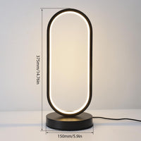 1 x RAW Customer Returns POYO Dimmable Touch Control Table Lamp - Oval Shaped Modern Bedside Lamp with 3 Colors of LED Lights - Small Black Decorative Lamp for Home, Living Room - RRP €40.33