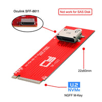 1 x RAW Customer Returns cablecc PCI-E 3.0 M.2 M-Key to Oculink SFF-8612 SFF-8611 Host Adapter for PCIe Nvme SSD 2260, Red SFF-8611 to NVME - RRP €27.25