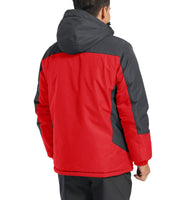 1 x RAW Customer Returns KEFITEVD Men s Winter Jacket Waterproof Warm Ski Jacket Winter Jacket Outdoor Men s Jacket with Hood Fishing Jacket Fleece Jacket Zip Winter Parka Red M - RRP €70.57