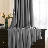 1 x RAW Customer Returns MIULEE Gray velvet curtain with eyelets, beautifully soft velvet curtains for decoration, bedroom, living room, pack of 2 opaque velvet curtains, each 175 cm high, thick velvet thermal curtain winter - RRP €44.36