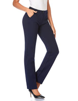 1 x RAW Customer Returns Tapata Women s 71cm 76cm 81cm 86cm Straight Stretch Trousers with Pockets for Office Business Everyday Wear, Tall Long Regular Petite Trousers 81cm, Navy Blue, L - RRP €45.37