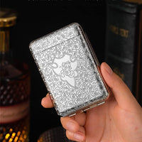 1 x RAW Customer Returns Cigarette Case Box Silver High Quality Metal for 14 Cigarettes Regular Size Cigarette Peaky Blinders Merchandise - RRP €21.06