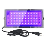 1 x RAW Customer Returns 50W LED black light spotlight, UV floodlight with plug, IP65 waterproof black light lamp, fluorescence blacklight with switch, UV spotlight party light for bar, neon colors, party decoration - RRP €18.99