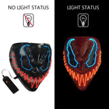 2 x Brand New LED mask Halloween, Halloween mask LED, Halloween mask luminous, Halloween mask skeleton, luminous mask Halloween, neon mask dark and evil glowing eyes cosplay costume masquerade parties carnival - RRP €14.08