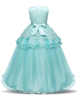 1 x RAW Customer Returns NNJXD Girls Sleeveless Embroidery Princess Pageant Dresses Prom Ball Gown Size 160 12-13 Years 354 Green-A - RRP €31.45