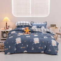 1 x Brand New ED-Lumos bed linen 200x150cm 4-piece duvet cover blue universe bear duvet cover 150x200cm set with pillowcases 48x74cm bed sheet 200x230cm bed linen sets microfiber zipper soft and iron-free - RRP €20.4