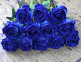 7 x RAW Customer Returns Olrla 12pcs Artificial Roses Blue, Single Long Stems Artificial Roses Velvet Bridal Bouquet Realistic Flower for Home Garden Party Hotel Office Decoration Royal Blue  - RRP €121.1