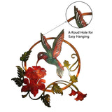 1 x RAW Customer Returns MEIYIFAN Metal Wall Decoration, Wall Decoration Birds Decoration, Hummingbird Animal 3D Wall Pictures, for Gift Indoor Outdoor Garden House Decoration 31 x 32 cm Brown  - RRP €19.69