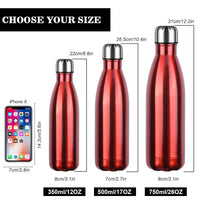 1 x RAW Customer Returns flintronic Stainless Steel Water Bottle 750ml, Tightness, BPA-Free Stainless Steel Double Wall Vacuum Thermos for Sport Gym Trekking Bicycle, Cleaning Brush Included, Red - RRP €14.4