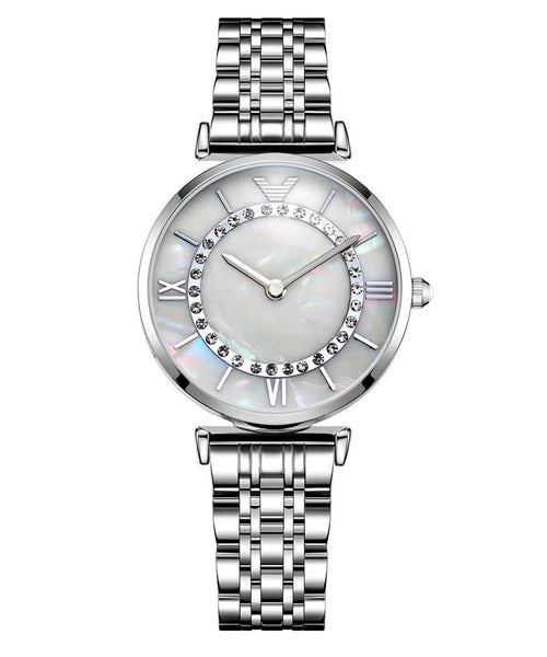 1 x Reloj de mujer CIVO de acero inoxidable resistente al agua, elegante, de pulsera, plateado, informal, de cuarzo, de diseño, para negocios, con diamantes, para mujer - PVP 26,99 € – Jobalots Europe