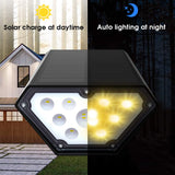 1 x RAW Customer Returns Biling solar lights for outdoors in the garden, 12 LED garden lighting solar spotlights for outdoors, IP67 waterproof 2 modes solar spotlights solar garden lights for outdoors - warm white pack of 4  - RRP €53.99