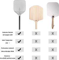 2 x RAW Customer Returns CRROEL Perforated pizza peel, 12 inch perforated pizza shovel made of hard anodized aluminum with anti-scalding handle, pizza server for homemade pizza, bread, cakes - RRP €67.78