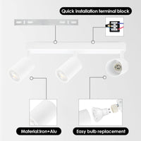 1 x RAW Customer Returns KYOTECH White 3-bulb spotlight LED ceiling light White ceiling lamp Swiveling GU10 spotlight Rotatable ceiling spots for 3x GU10 bulbs for kitchen living room without bulbs - RRP €28.22