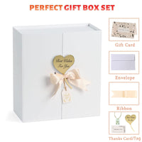 1 x Brand New Gift Box with Lid for Gifts, Small Gift Boxes with Bow, Greeting Cards Double Door Design, Christmas Gift Box Gift Box for Birthday Packaging S 21x20x10cm -2Pack, White  - RRP €15.12