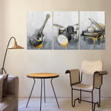 1 x RAW Customer Returns ZHONGYUTONG 3-Piece Music Wall Art Print with Frame Guitar Piano Drum Musical Instrument Picture Canvas Poster Vintage Painting for Classroom Decoration 40 x 60 cm x 3 Pieces  - RRP €62.81