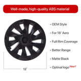 1 x RAW Customer Returns KAVANIC Tesla Model 3 18 Inch Wheel Cover Matte Black Logo Holder Range Enhancement 4Pcs Uberturbine Style 2017-2023 Model 3 Aero Wheel Covers - RRP €219.99