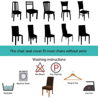 1 x RAW Customer Returns Leeyunbee 6 Pieces Chair Covers with Backrest, Washable Removable Modern Elastic Chair Cover, Easy to Clean and Durable, Chair Covers for Hotel Dining Room Ceremony Wedding Decor Brown  - RRP €21.86