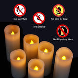 1 x RAW Customer Returns YIWER LED Candles Set of 9 Flameless Candles Battery Operated Candles D5.5cmxH 14 15 16 17.5 20 22cm Real Wax Pillar Candles Flickering with Remote Control and Timer Control Ivory, 9x1 - RRP €28.42