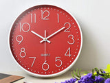 2 x RAW Customer Returns Outpicker Wall Clock Without Ticking Sounds 30cm Modern Quartz Silent Wall Clock Creeping Second Wall Clock Decor for Room Home Living Room Kitchen Office Bedroom Red  - RRP €38.3