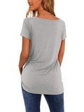 1 x RAW Customer Returns Beluring Women s Elegant Solid Color Long Sleeve V-Neck Top Style D Grey, XL - RRP €24.0