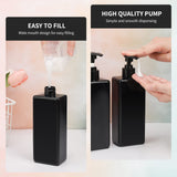 1 x RAW Customer Returns Segus shampoo bottles for filling, 3 pieces 500 ml soap dispenser with pump head, separate waterproof sticker, for multiple filling of shampoo, conditioner, hand disinfectant, black - RRP €18.9