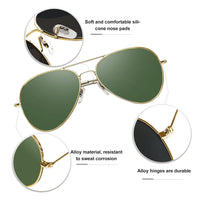 1 x RAW Customer Returns KANASTAL Green Drop Sunglasses Men Women Polarized UV400 Dark Green Vintage Gold Frame Metal Fashion Retro Green Sunglasses Men Women for Beach Driving Fishing -Dark Green - RRP €18.99