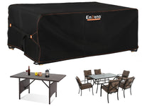 1 x RAW Customer Returns Enzeno garden table cover waterproof, winterproof tarpaulin garden furniture, 420D Oxford fabric protective cover garden table, cover garden furniture table for garden table seating group, rectangular 150x90x74cm - RRP €27.2