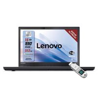 1 x RAW Customer Returns Lenovo, Thinkpad Intel Core i5-6Th laptop PC, 16 GB RAM, 512 GB SSD, ready to use with Libre package, 14 HD display, W10 and Fingerprint USB stick Refurbished  - RRP €215.41