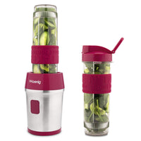 1 x RAW Customer Returns H.Koenig Mini Blender for SMOOTHIE Compact 570mL SMOO10 BPA Free Powerful 300W, Blender for smoothies and shakes 2 Portable Bottles with lid, 4 Stainless steel blades, fuchsia - RRP €34.9