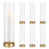 1 x Brand New Romadedi Gold Candlestick Candle Holder - Pack of 6 Metal Candlestick Holders with Glass Cylinder without Base Candlestick for Taper Candles Wedding Party Table Birthday Christmas Home Decoration - RRP €54.7