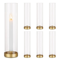 1 x RAW Customer Returns Romadedi Gold Candlestick Candle Holder - Pack of 6 Metal Candlestick Holders with Glass Cylinder without Base Candlestick for Taper Candles Wedding Party Table Birthday Christmas Home Decoration - RRP €54.7