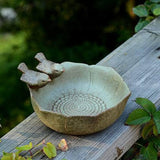 3 x RAW Customer Returns Rigute bird bath frost-proof with birds round green bird bath feeding bowl bird basin garden decoration frost-proof - RRP €59.73