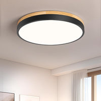 1 x RAW Customer Returns Vikaey LED ceiling light wood 24W, modern round ceiling lamp, dimmable ceiling light, lamp 3000k-6500k for living room bedroom hallway kitchen 30cm - RRP €32.87