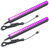 2 x RAW Customer Returns Eleganted Black Light Tube 2pcs 5W USB UV LED Black Light Lamp 395nm Black Light Bar Light Effect Party Light Stage Lighting with Switch for Halloween Club Party Disco - RRP €36.28