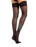 1 x RAW Customer Returns CALZITALY Thigh Highs with Graduated Compression Support Stockings Medium Compression 10-14 mm Hg Black, Skin Color S, M, L, XL 70 DEN Made in Italy XL, Black  - RRP €22.8