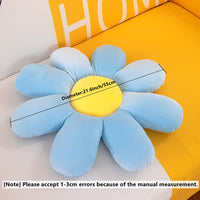 1 x RAW Customer Returns Floral Daisy Cushion Cute Seat Cushion Plush Chair Cushion Home Decor for Girls Women Reading Bedroom TV Blue, 55cm  - RRP €20.89