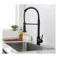 1 x RAW Customer Returns Kitchen faucet black - kitchen faucet with shower extendable 360 swiveling sink faucet kitchen mixer tap 2 jet types with spiral spring stainless steel fitting kitchen faucet - RRP €37.04