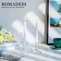 1 x RAW Customer Returns Romadedi glass candle holder candlestick candles - 20pcs clear glass candle stand elegant for wedding table decoration Christmas Advent living room decoration - RRP €47.99