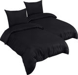 1 x RAW Customer Returns Utopia Bedding bed linen 135x200 4-piece - microfiber 2 duvet covers 135x200 cm 2 pillowcases 80x80 cm - black - RRP €24.42